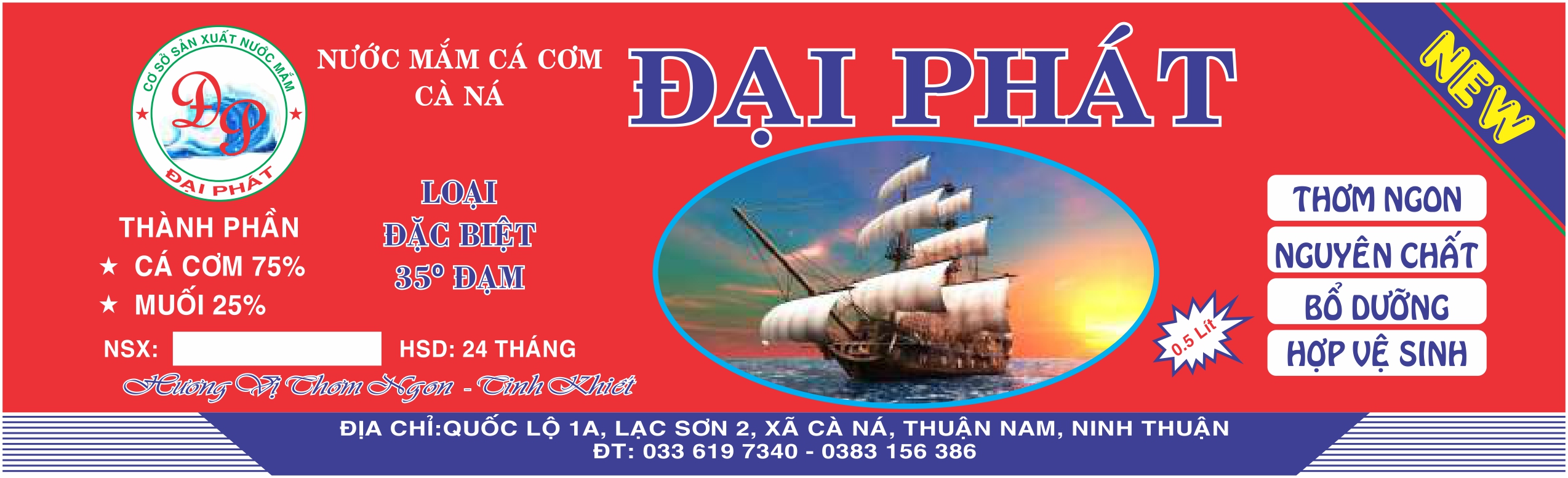 Nhãn NƯỚC MẮM - 65x215 mm